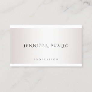 Elegant Faux Silver Modern Design Simple Template Business Card