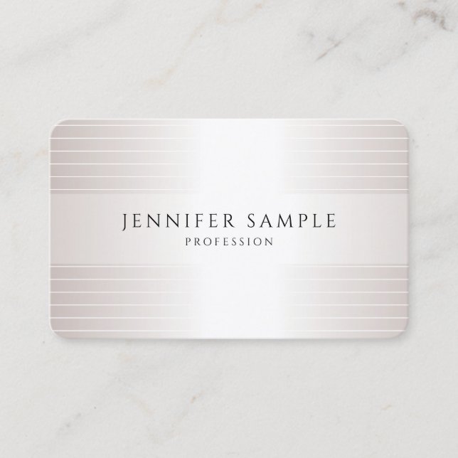 Elegant Faux Silver Modern Professional Template Business Card (Front)