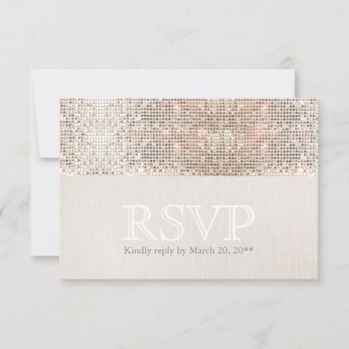 Elegant Faux Silver Sequins Beige Look RSVP