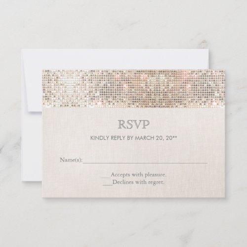 Elegant Faux Silver Sequins Beige Look RSVP 2