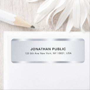 Elegant Faux Silver Template Modern Return Address Label