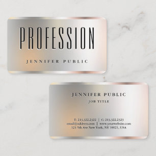 Elegant Faux Silver Template Your Custom Text Here Business Card