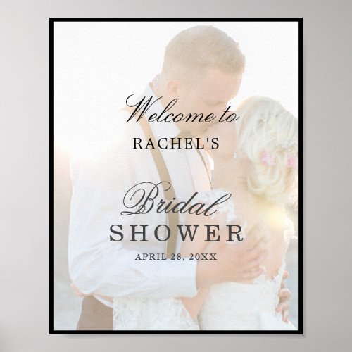Elegant Faux Vellum Overlay Bridal Shower Sign