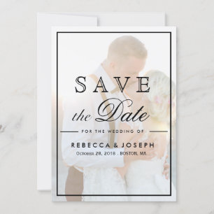 Elegant Faux Vellum Overlay Photo Wedding Save The Save The Date