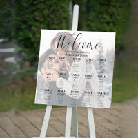 Elegant Faux Vellum Photo Wedding Seating Chart