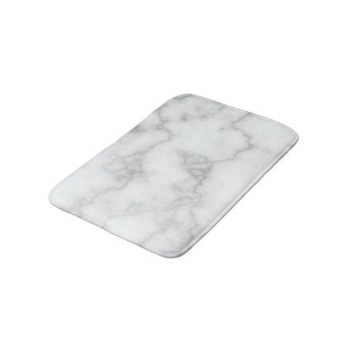 Elegant Faux White Marble Bath Mat Zazzle