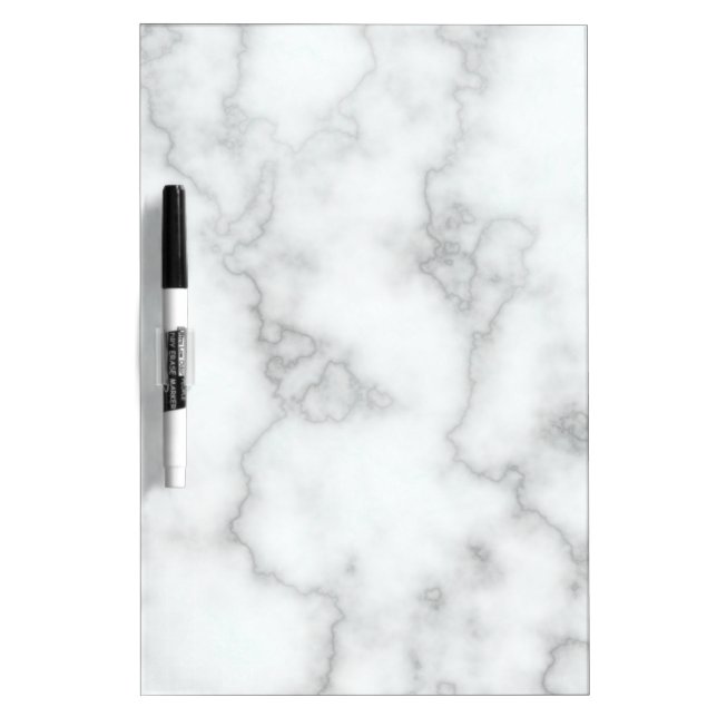 Elegant Faux White Marble Dry Erase Board (Front)