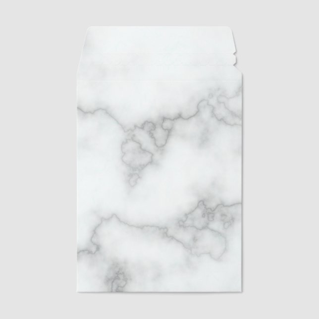 Elegant Faux White Marble Envelope Mailers (Front)