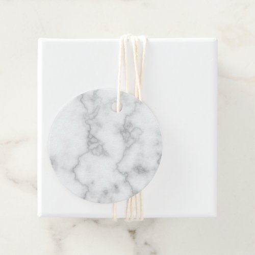 Elegant Faux White Marble Favor Tags