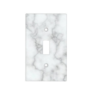 Elegant Faux White Marble Light Switch Cover