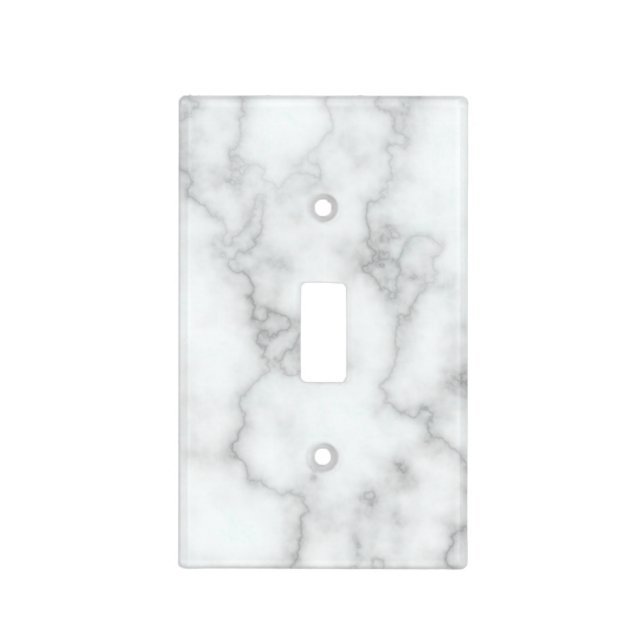 Elegant Faux White Marble Light Switch Cover (Front)