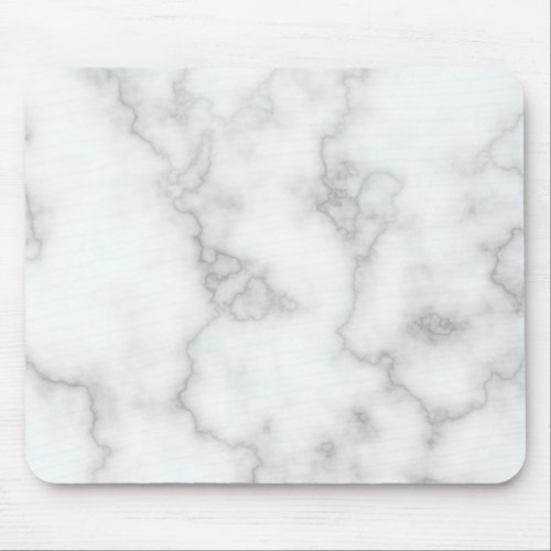 Elegant Faux White Marble Mouse Pad