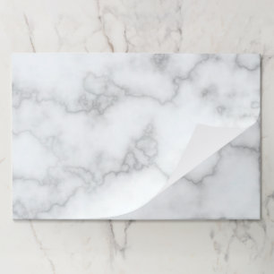 Elegant Faux White Marble Paper Placemats