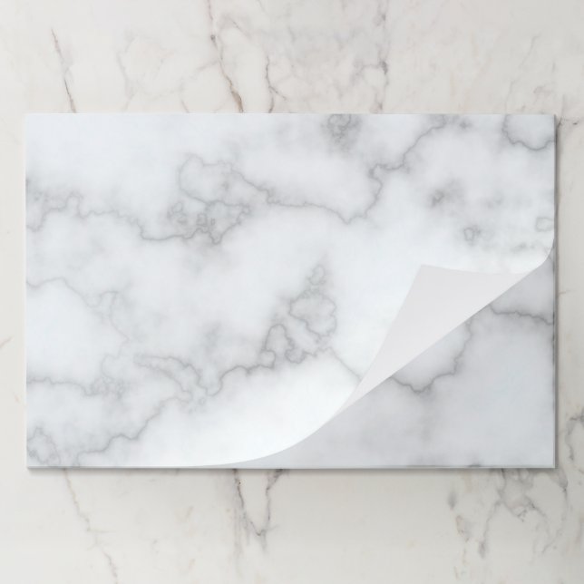 Elegant Faux White Marble Paper Placemats (Folded)