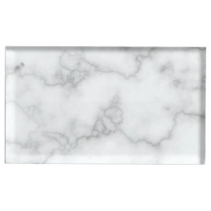 Elegant Faux White Marble Place Card Holder