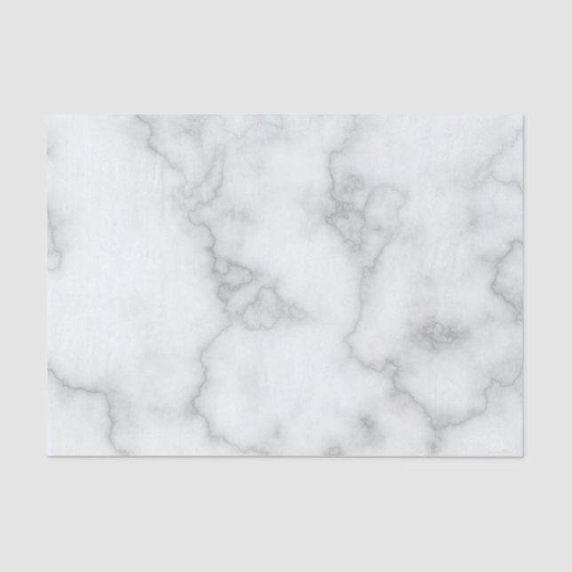 Elegant Faux White Marble Tissue Paper (Front)