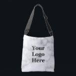 Elegant Faux White Marble Your Logo Here Business Crossbody Bag<br><div class="desc">You can replace the display image with your logo. The background has an elegant faux white marble appearance. (The marble look is an artistic rendering.)</div>