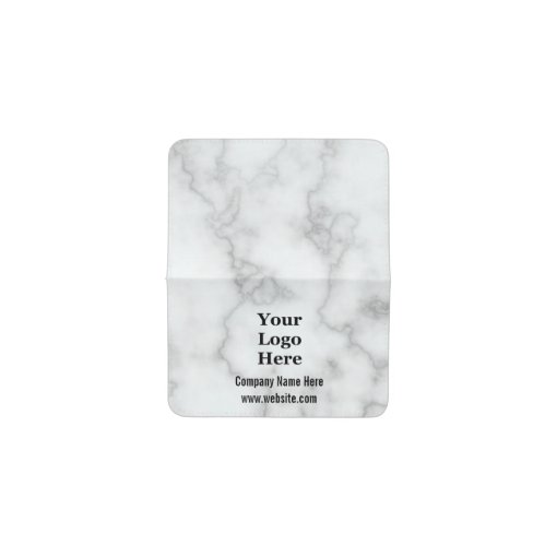 Elegant Faux White Marble Your Logo Here Card Holder | Zazzle