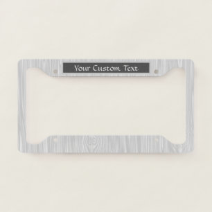 Elegant Faux White Wood Custom Unique License Plate Frame