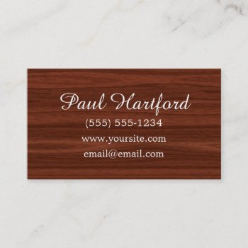 Elegant Faux Wood Business Cards by retroflavor at Zazzle