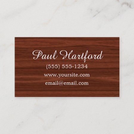 Elegant Faux Wood Business Cards