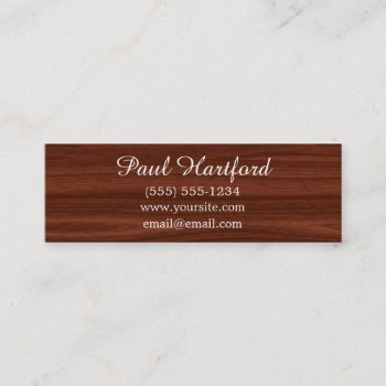 Elegant Faux Wood Business Cards by retroflavor at Zazzle