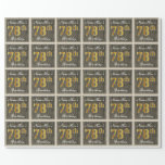 [ Thumbnail: Elegant, Faux Wood, Faux Gold 78th Birthday + Name Wrapping Paper ]