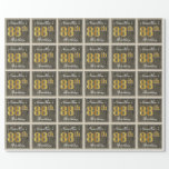 [ Thumbnail: Elegant, Faux Wood, Faux Gold 88th Birthday + Name Wrapping Paper ]