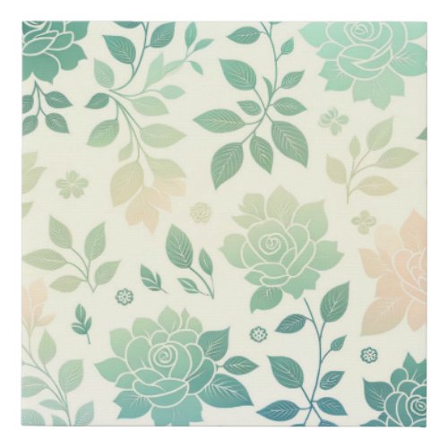 Elegant Faux Wrapped Canvas with Floral Design 