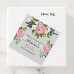 Elegant Favor Tag Floral 60th Birthday<br><div class="desc">End this special 60th birthday celebration in a elegant style with this beautifully hand painted favor tag with colorful yet gentle flowers -- leading with blush pink and greenery, yet adding interesting other touches of color. The text can be personalized for your party including the guest of honor's age. If...</div>