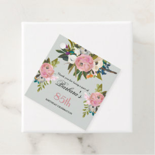 Elegant Favor Tag Floral 85th Birthday