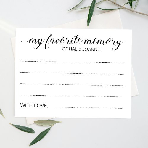 Elegant Favorite Memory Anniversary Guest Book