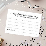 Elegant Favorite Memory Bride Groom Wedding Cards<br><div class="desc">These elegant My favorite memory cards will be the perfect addition to your wedding reception or bridal/wedding shower. This design features a combination of handwriting and block fonts in black. There is space available for guests to leave their most cherished memory of the bride and groom, and their name(s). Part...</div>