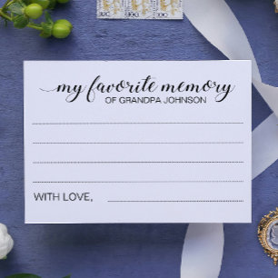 Elegant Favorite Memory of Loved One Funeral Cards