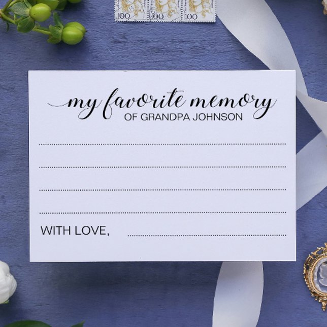 Elegant Favorite Memory of Loved One Funeral Cards (Creator Uploaded)