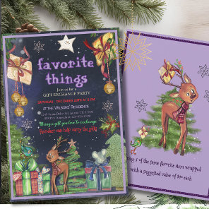Elegant Favorite Things Gift Exchange I Night Sky  Invitation