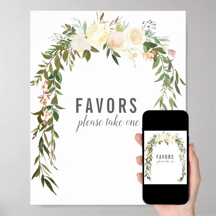 Elegant Favors Table Rose Baby Sprinkle Shower Poster | Zazzle