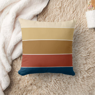 Elegant Fawn Terracotta Striped Pattern Fall Throw Pillow