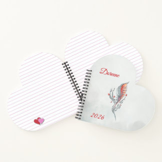 Elegant Feather Floral Watercolour notebook