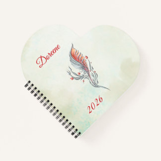 Elegant Feather Floral Watercolour notebook