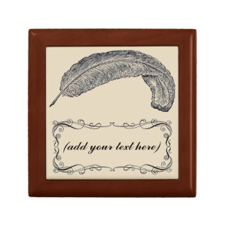 elegant feather personalized keepsake box