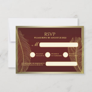 Elegant Feather RSVP Card For Luxury Event