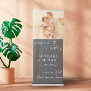 Elegant Featuring Your Names and Photo Retractable Banner