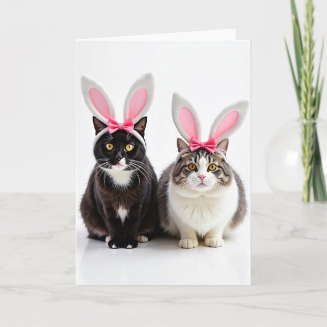 Elegant Feline Celebration Card (Front)