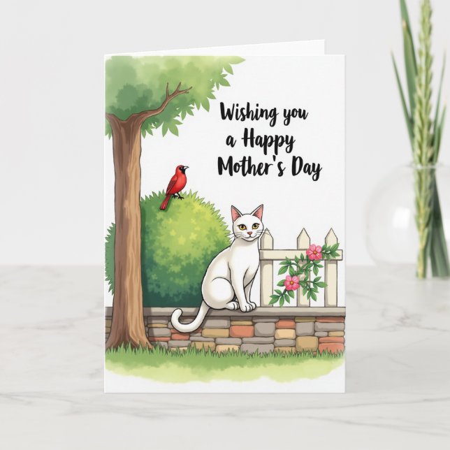 Elegant Feline Mothers Day Card (Front)