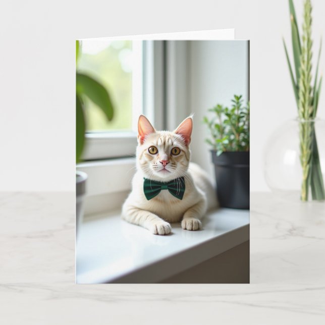 Elegant Feline Portrait Card (Front)