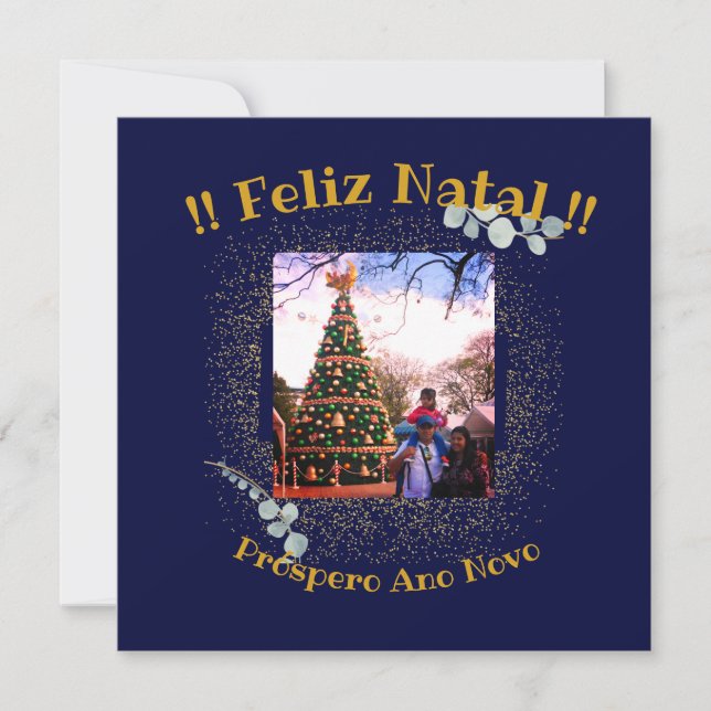 Elegant Feliz Natal e Próspero Ano Portuguese  (Front)