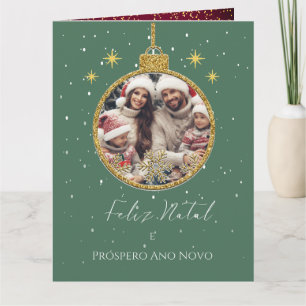 Elegant Feliz Natal e Próspero Ano Portuguese  Card