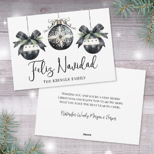 Elegant Feliz Navidad Christmas Holiday Card