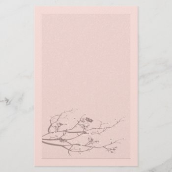 Elegant Felt Cherry Blossom Stationery by Boobins at Zazzle